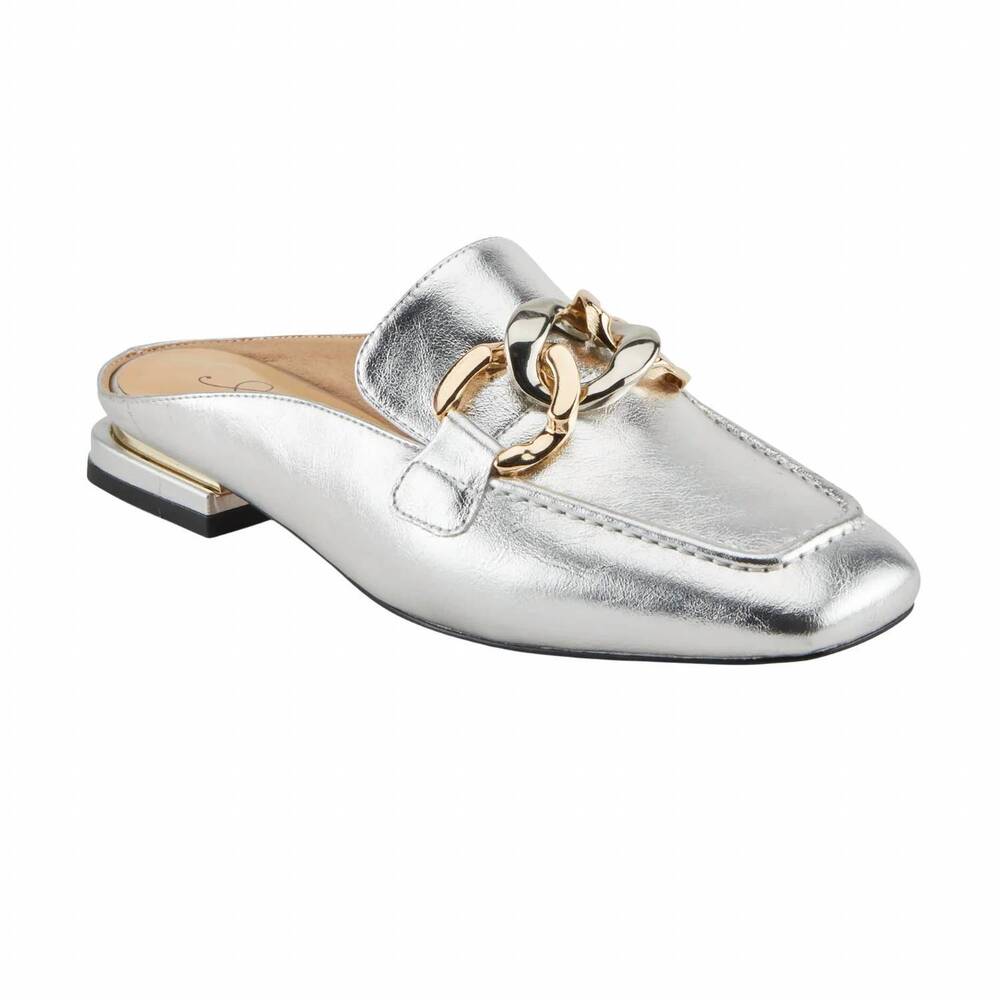 NEW AZURA women's knowing faux leather loafer in silver